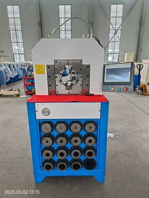 Sistema de controlo PLC ultrafinho de 2 polegadas 300 peças / hora sem mudança rápida Moldes Ferramentas Máquina de prensagem de mangueira hidráulica Prensa de encaixe hidráulica Cotovelo grande