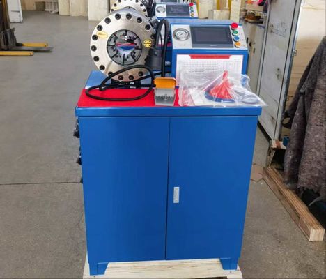 Siemens Touch Screen 2 Inch High Model Blue Color 10 Dies Hose Crimper / Rubber Hose Crimping Machine Desempenho confiável com força de encolhimento de 600T