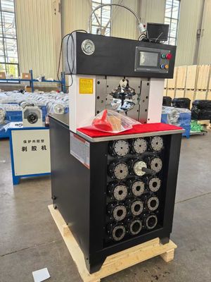 3 polegadas PLC Máquina de Crimping de mangueira AC para mais pressão Máxima abertura 158mm Máquina de Crimping de mangueira