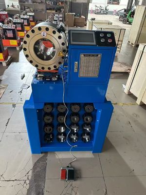 Máquina de Crimpagem de Mangueira Hidráulica de Alta Pressão 38mm Abertura Rápida P38 1,5 Polegadas De 6-38mm Com 8 Matrizes Cor Azul