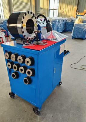 Blue Electric 600T Crimping Force Rubber Hose Crimping Machine com alcance de 6-51mm e 10 matrizes intercambiáveis