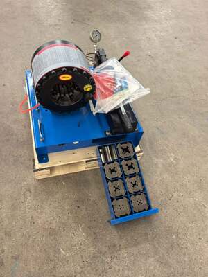 2 Inch Blue Color High Efficiency 600 Ton Pressure Force Manual Hose Crimping Machine No Power Needed From  6-51mm Crimping Range And 10 Interchangeable Dies For Hydraulic Applications