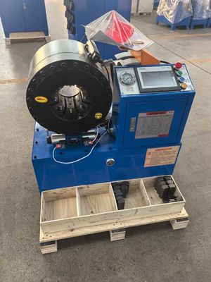 Sistema de Controle PLC Serviço OEM Industrial 16 Dies Cores azuis 4 polegadas Crimpação Range Ferramenta de Crimpação Elétrica Hidráulica 0,01mm Máquina de Crimpação de Mangueira de Precisão