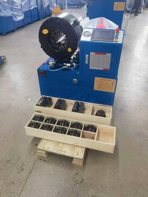 Sistema de Controle PLC Serviço OEM Industrial 16 Dies Cores azuis 4 polegadas Crimpação Range Ferramenta de Crimpação Elétrica Hidráulica 0,01mm Máquina de Crimpação de Mangueira de Precisão