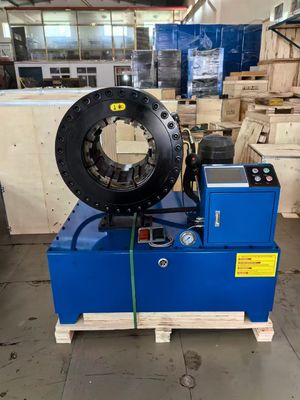 4 polegadas 16 Dies Sistema de Controle PLC / CNC / Botão Cor azul de 6-102mm Máquina de Crimping de mangueira de borracha hidráulica Tamanho 850 * 530 * 980 mm