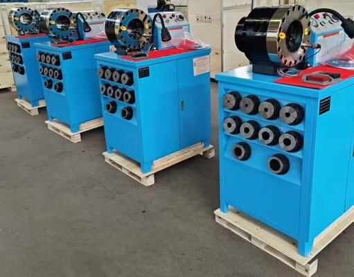 Bom preço. Máquina de friso de mangueira de borracha com força de friso modelo 600T de 2 polegadas com faixa de 6-51 mm e 10 matrizes intercambiáveis ​​para frisador de mangueira hidráulica on-line