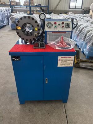 Máquina de crimpagem de mangueira de borracha elétrica de 2 polegadas com força de crimpagem de 600T, alcance de 6-51mm e 10 matrizes intercambiáveis