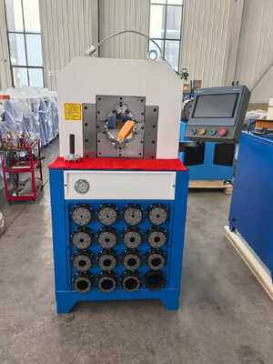 Máquina de friso elétrica de mangueira hidráulica 220v/380v de 3 polegadas com sistema de controle PLC/botton de força de friso 2800KN e faixa de friso de 6-76mm