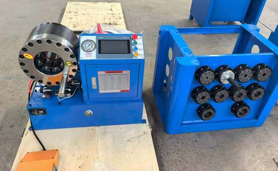 Bom preço. 2 polegadas que crimpam até 2,5 polegadas 6-51mm PLC Control Systerm Máquina de friso de mangueira hidráulica com ferramenta de molde de mudança rápida e rack e 10 matrizes intercambiáveis ​​Tensão de 220v / 380v on-line