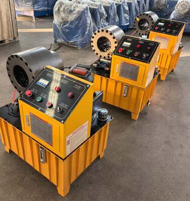 Bom preço. Máquina de crimpagem de mangueira hidráulica de cor amarela com design especial DX68 com pressão de bomba de óleo de 31,5Mpa 220v / 240v / 380v / 415v Opções de tensão e potência do motor 3KW / 4KW on-line