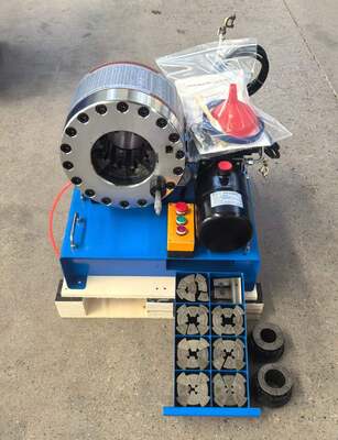 Bom preço. Máquina de crimpagem de mangueira hidráulica de 2 polegadas 12V/24V com força de crimpagem de 600T, 10 matrizes e alcance de 6-51mm para carregamento de carro on-line
