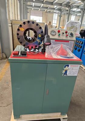 Bom preço. 2 polegadas 3kw motor 600T máquina de friso de mangueira de borracha modelo superior cor verde 220V / 240V / 380V / 415V sistema de controle de botão de tensão com faixa de 6-51 mm e 10 matrizes intercambiáveis on-line