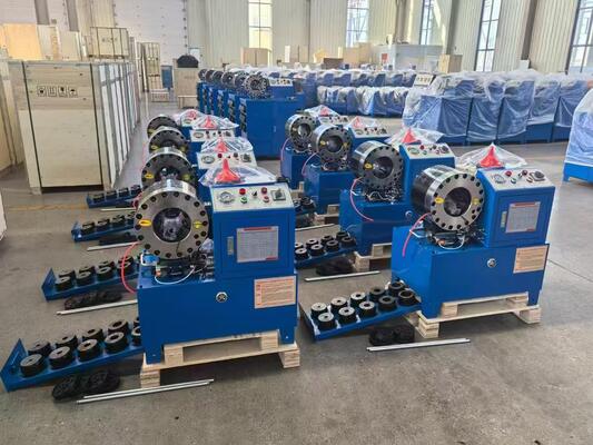 Bom preço. Crimpador de mangueira hidráulica elétrica, modelo DX68 de 2 polegadas, cor azul, sem ferramentas de molde de mudança rápida, faixa de friso de 6 mm a 51 mm, tensão diferente, precisão de 10 matrizes e eficiência de 200 unidades por hora online