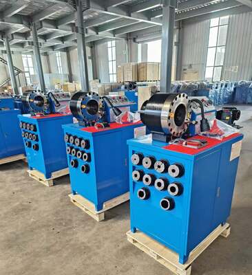 Bom preço. Máquina de crimpagem de mangueira de borracha de 2 polegadas 600T 31.5Mpa Modelo Superior Cor Azul Motor de 3kw Sistema de Controle por Botão Tensão 220v/240v/380v/415v Com Faixa de Crimpagem de 6-51mm e 10 Matrizes Intercambiáveis on-line